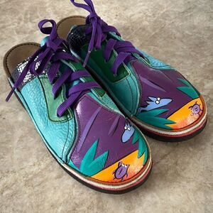 SOLE TECH Hand Painted Leather Mules Size 8